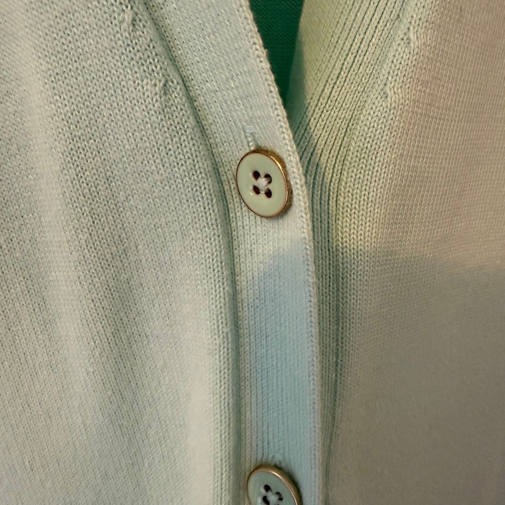 Talbots Plus Mint Green V-Neck Button Front Cardigan Sweater 2X VN5272 - Picture 5 of 9